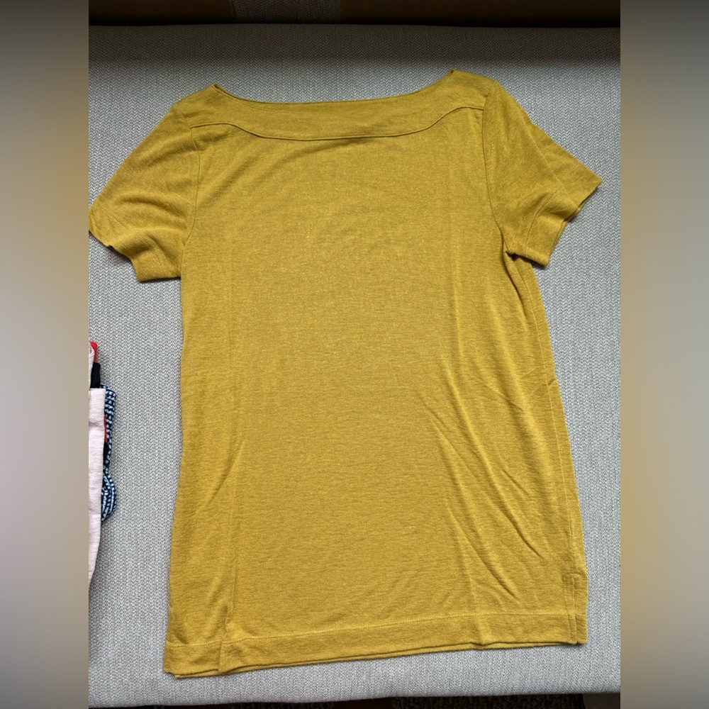 Mustard yellow boat neck tee